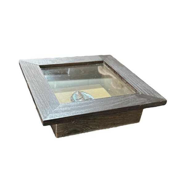 Two African Ceremonial Head Figure Shadow Boxes in Brown Wood Frame - Picture 7 of 8